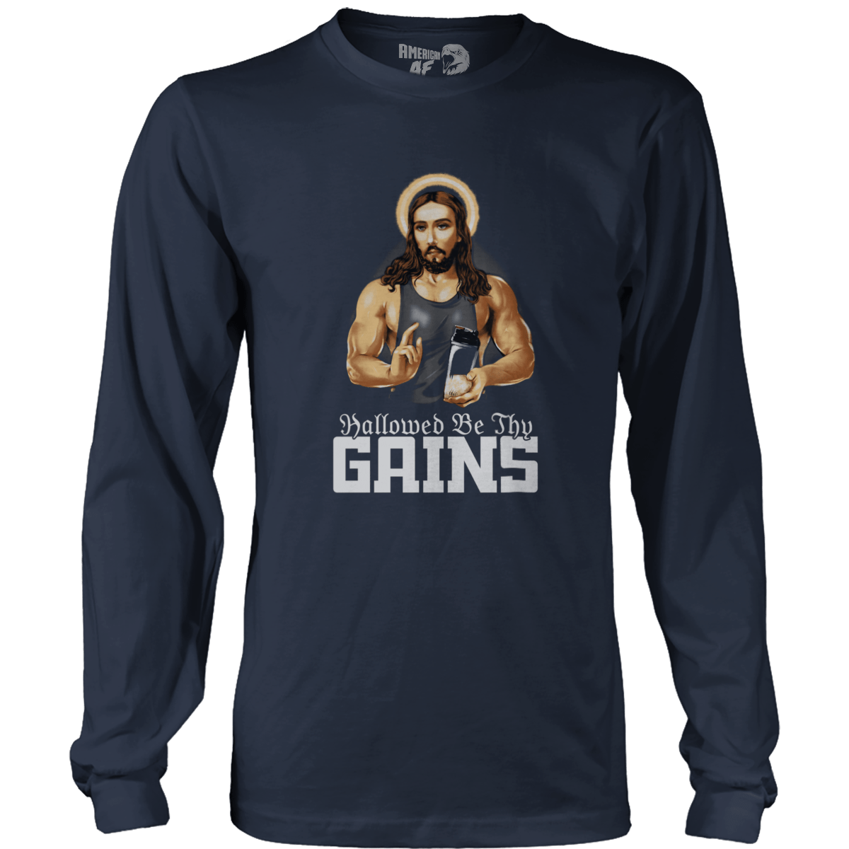 T-shirt Mens Long Sleeve / Midnight Navy / S Hallowed Be Thy Gains