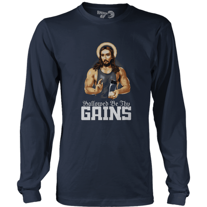 T-shirt Mens Long Sleeve / Midnight Navy / S Hallowed Be Thy Gains