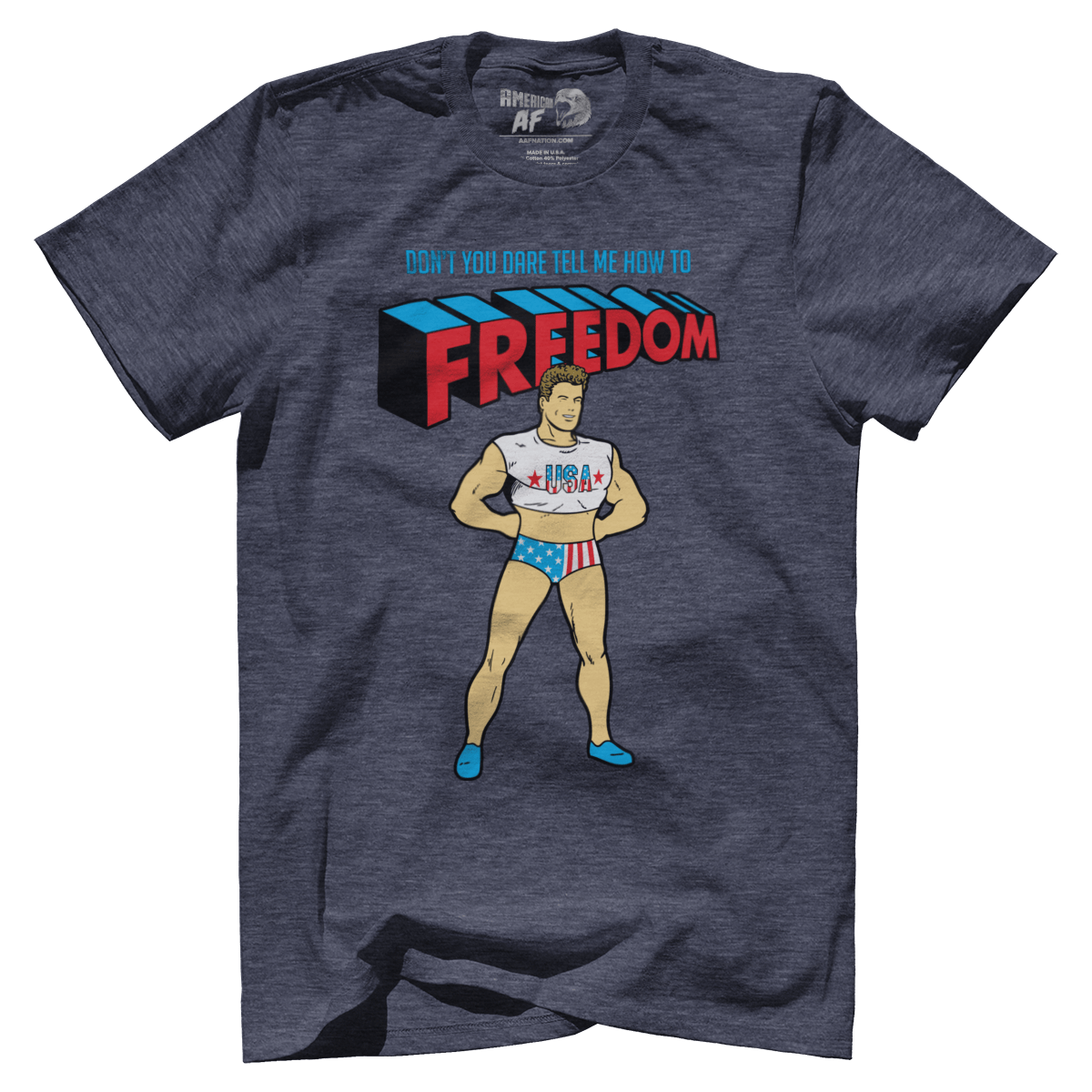 T-shirt Premium Mens Triblend Shirt / Vintage Navy / S Don't You DARE tell me how to Freedom