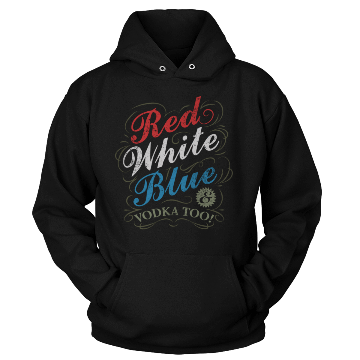 Apparel Premium Soft Hoodie / Black / XS Red White Blue & Vodka (Ladies)