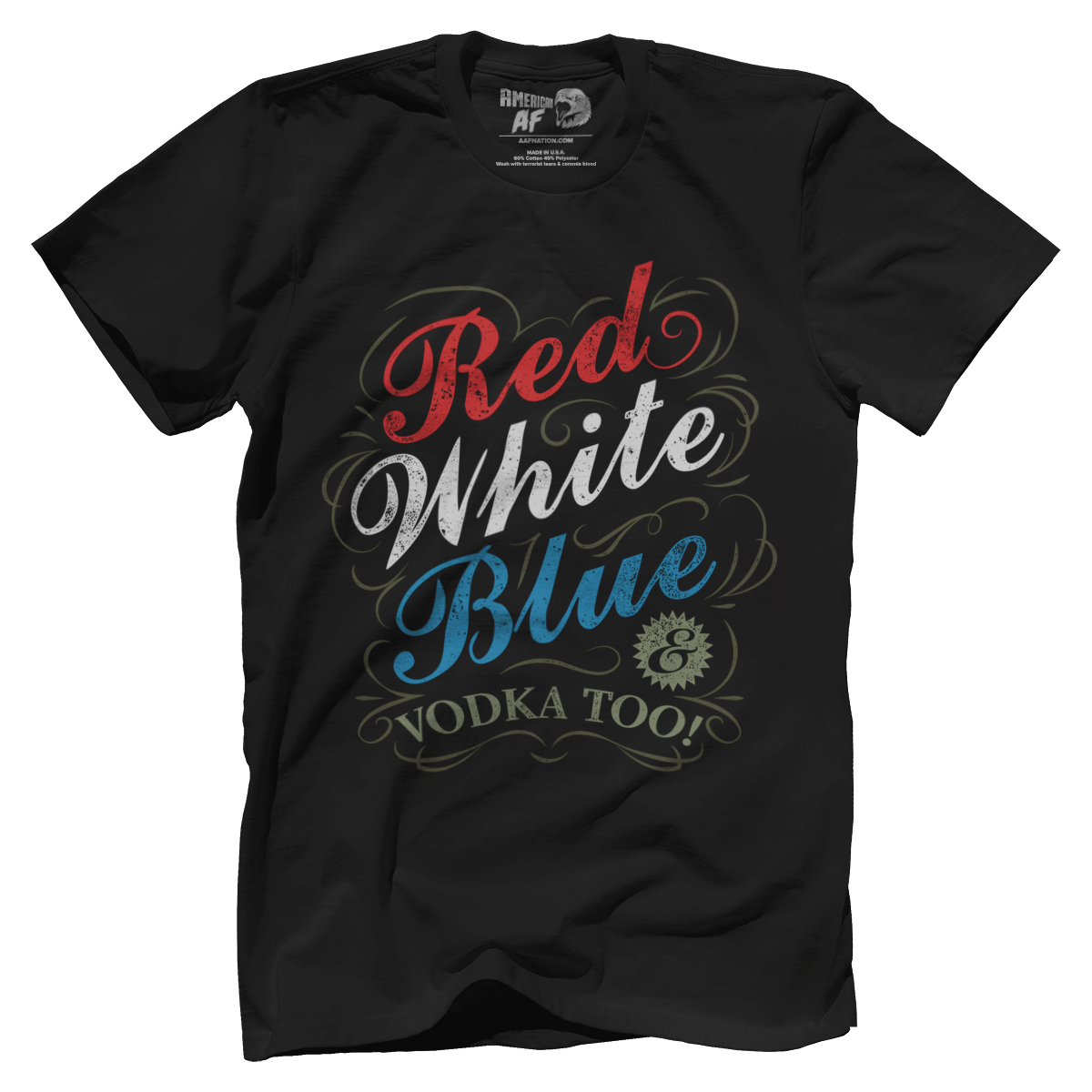 Apparel Premium Mens Shirt / Black / XS Red White Blue & Vodka