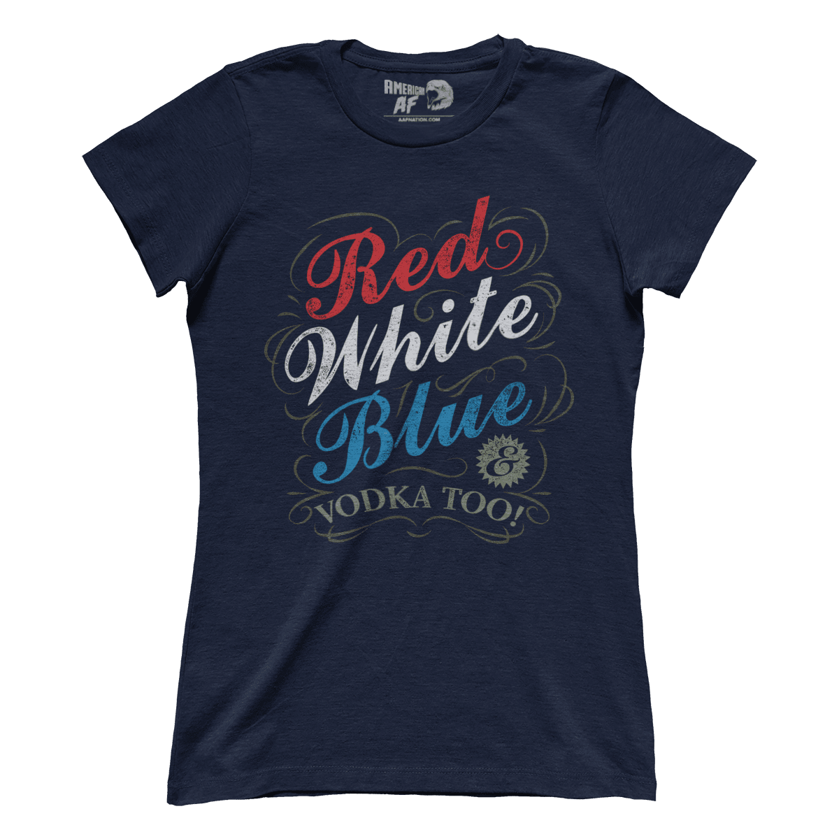 Apparel Premium Ladies Tee / Midnight Navy / XS Red White Blue & Vodka (Ladies)