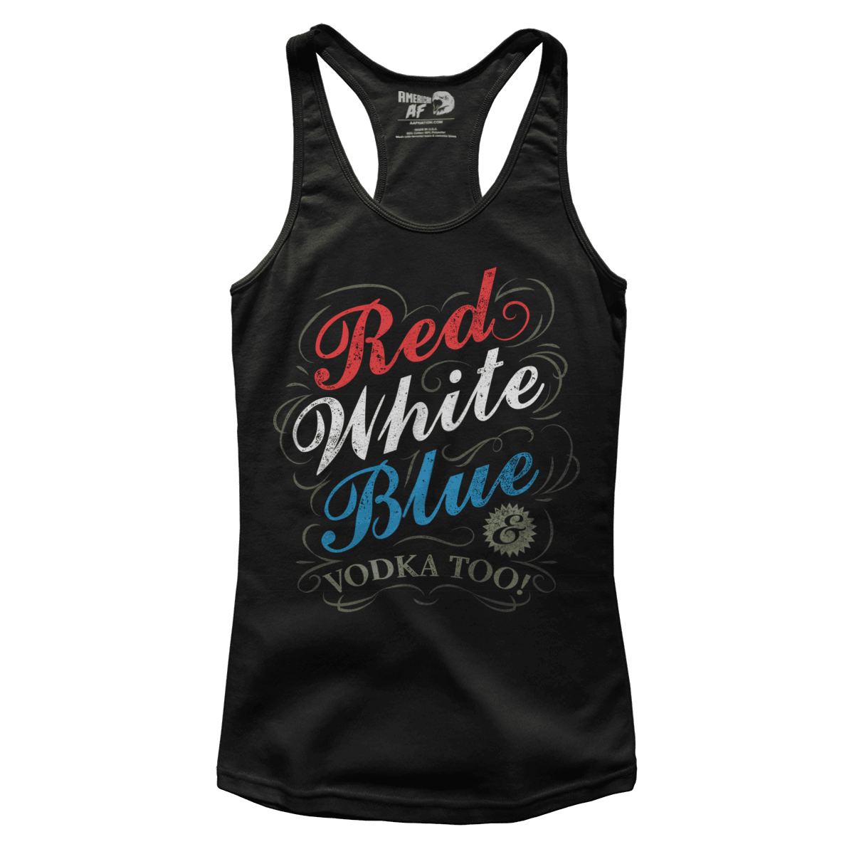 Apparel Premium Ladies Racerback Tank / Black / XS Red White Blue & Vodka (Ladies)