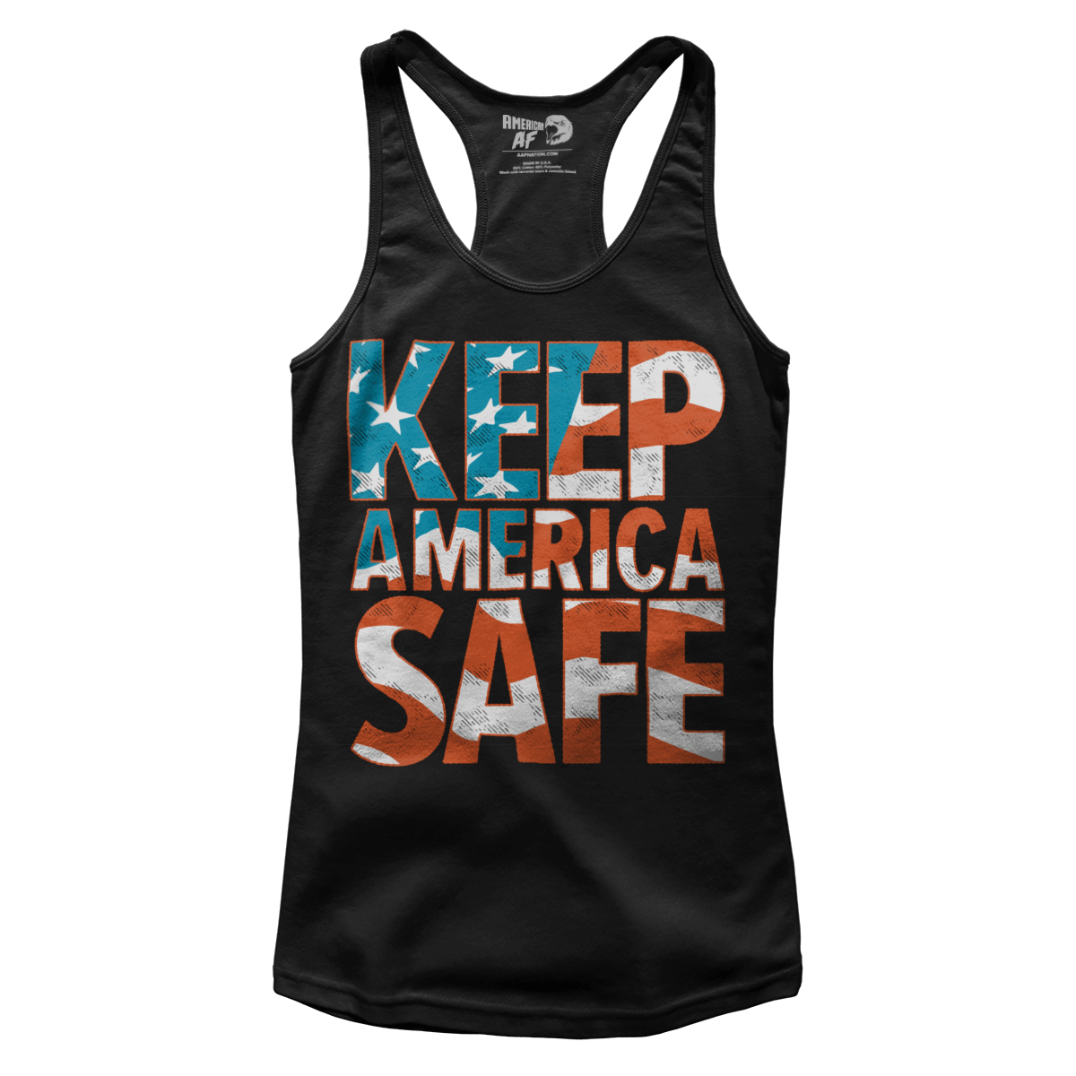 Apparel Premium Ladies Racerback Tank / Black / XS Keep America Safe (Ladies) - April 2020 Club AAF Exclusive Design