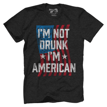 T-shirt Premium Mens Triblend Shirt / Vintage Black / S I'm Not Drunk I'm American