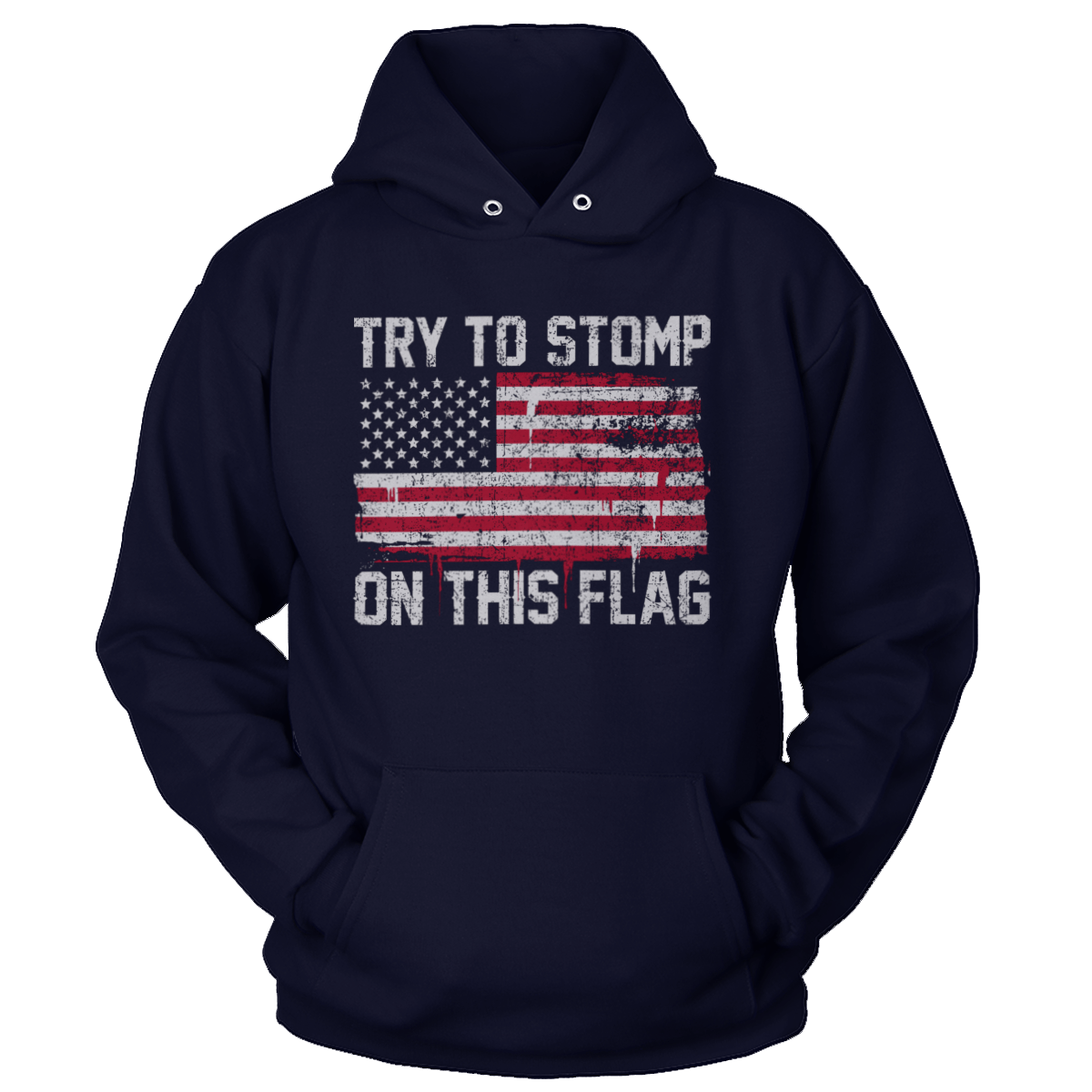 T-shirt Premium Soft Hoodie / True Navy / XS Try to Stomp on this Flag! (Ladies)