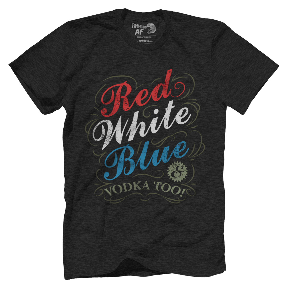 Apparel Premium Mens Triblend Shirt / Vintage Black / S Red White Blue & Vodka