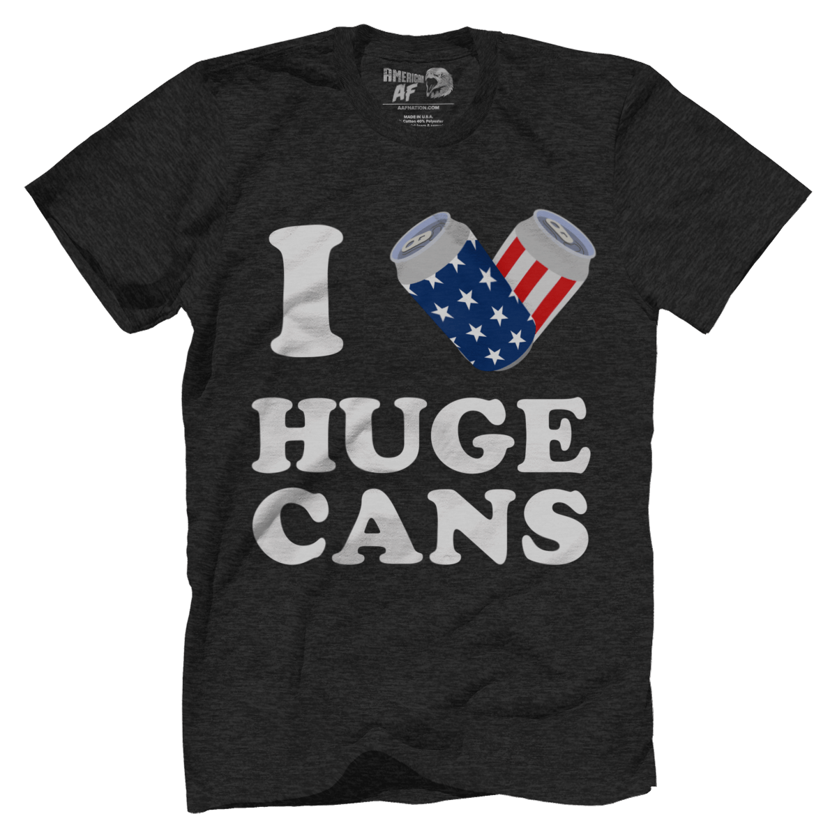 Apparel Premium Mens Triblend Shirt / Vintage Black / S I Love Huge Cans