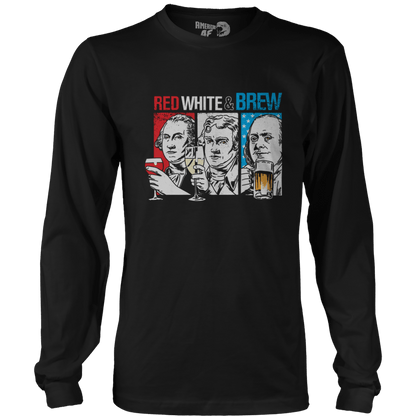 T-shirt Mens Long Sleeve / Black / S Red, White & Brew