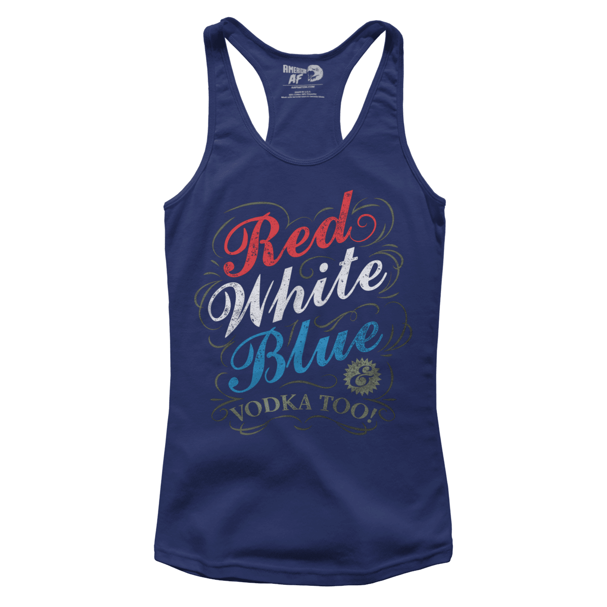 Apparel Premium Ladies Racerback Tank / Midnight Navy / XS Red White Blue & Vodka (Ladies)