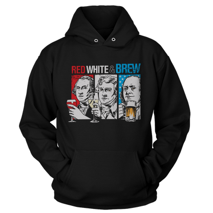 T-shirt Unisex Hoodie / Black / S Red, White & Brew