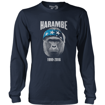 T-shirt Mens Long Sleeve / Midnight Navy / S Harambe 1999-2016