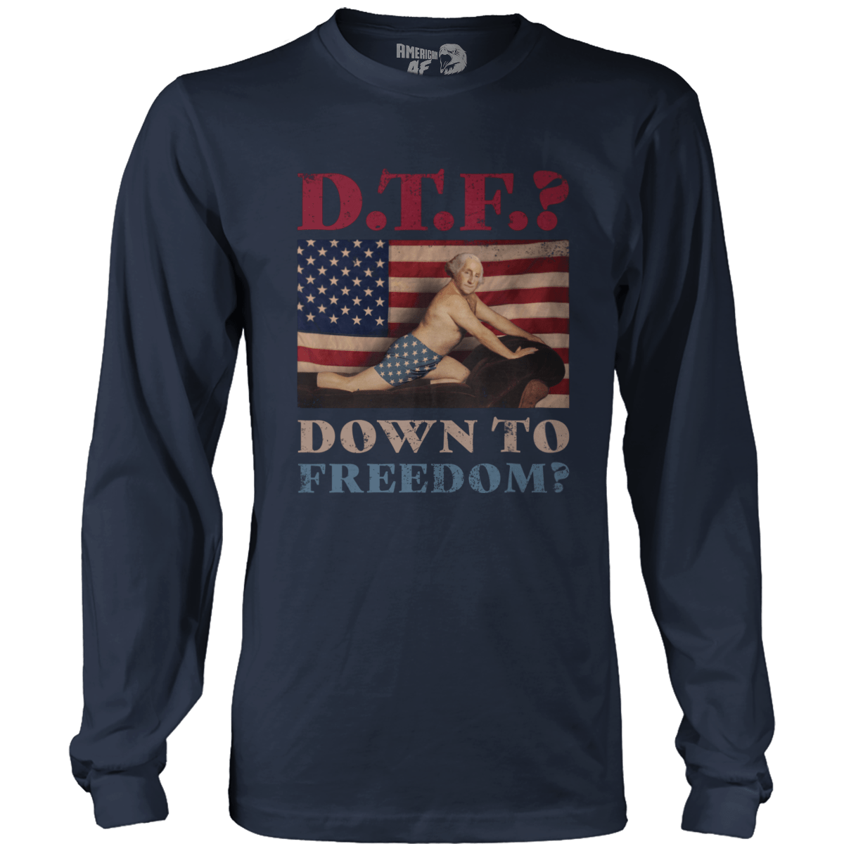 T-shirt Mens Long Sleeve / Midnight Navy / S DTF? Down to Freedom?