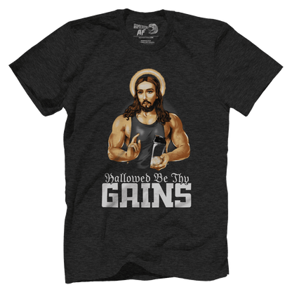 T-shirt Premium Mens Triblend Shirt / Vintage Black / S Hallowed Be Thy Gains