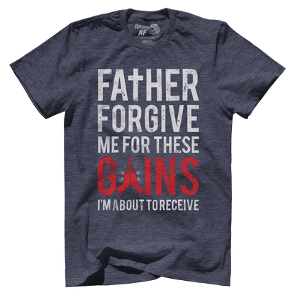 T-shirt Premium Mens Triblend Shirt / Vintage Navy / S Father Forgive Me For These Gains