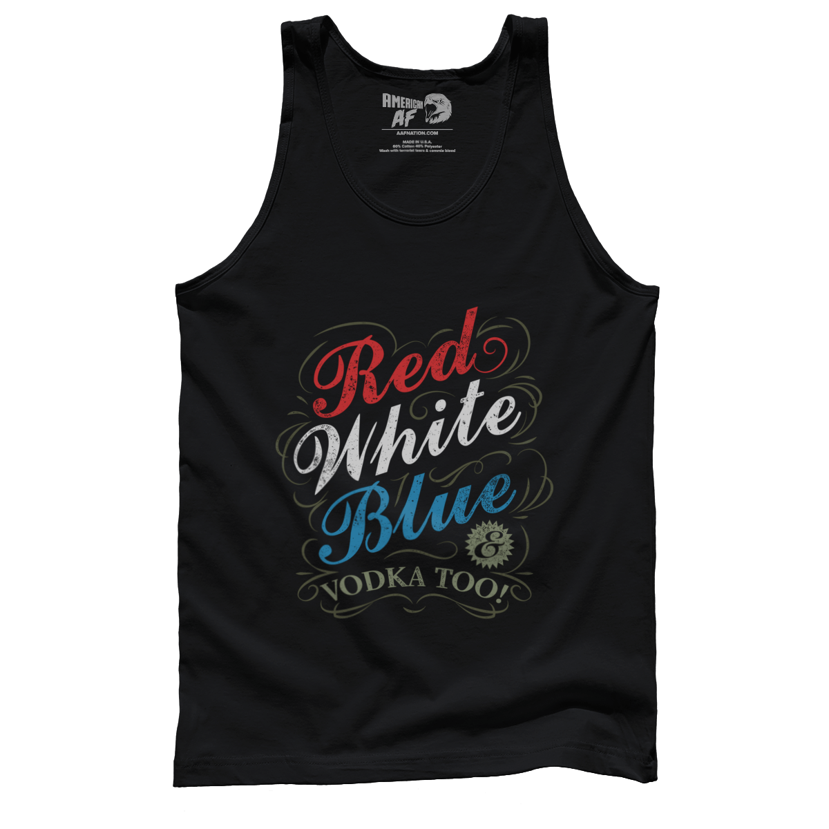 Apparel Premium Mens Tank / Black / XS Red White Blue & Vodka