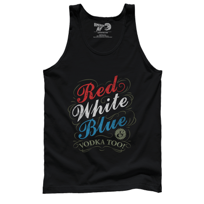 Apparel Premium Mens Tank / Black / XS Red White Blue & Vodka