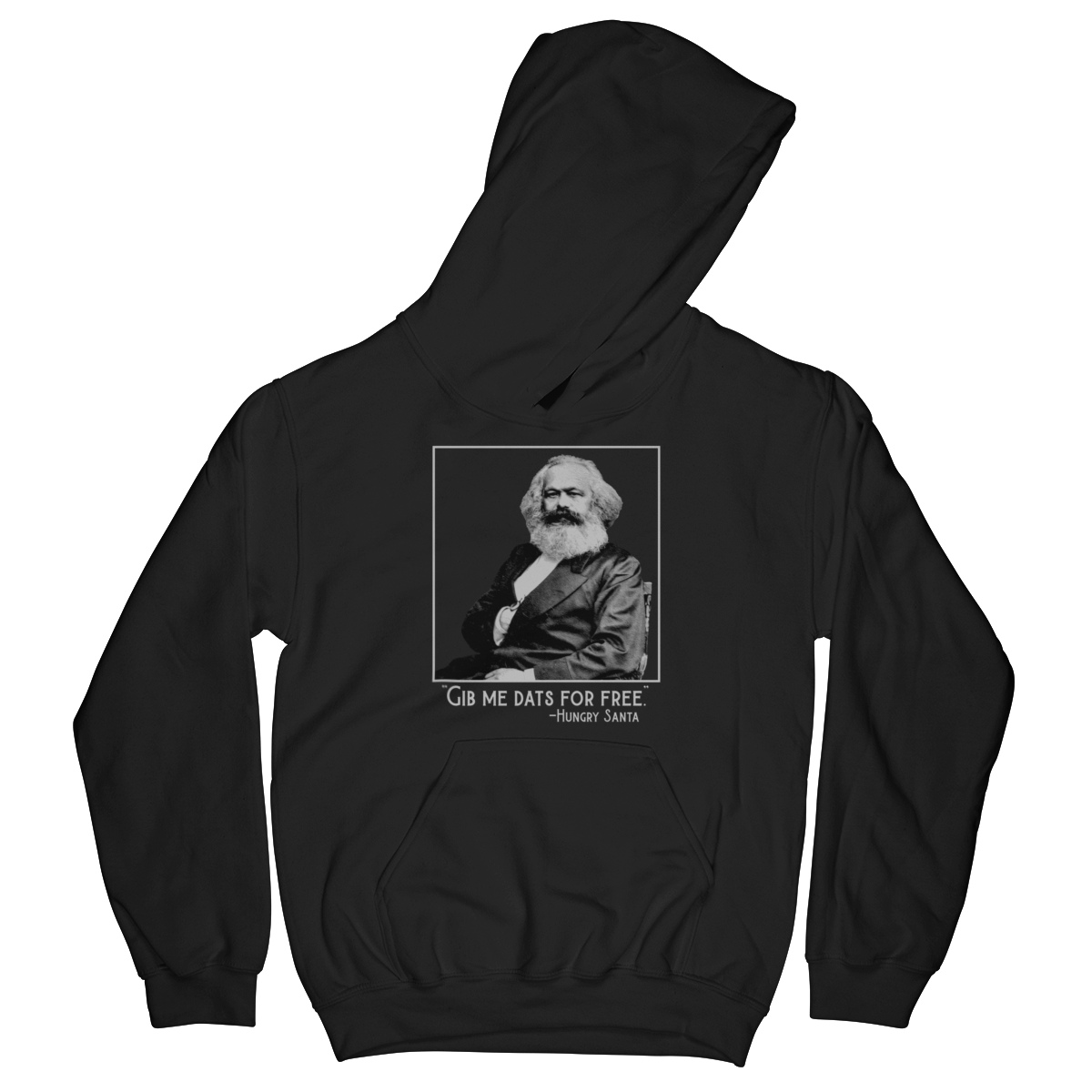 Apparel Kids Hoodie / Black / YS Hungry Santa - Kids