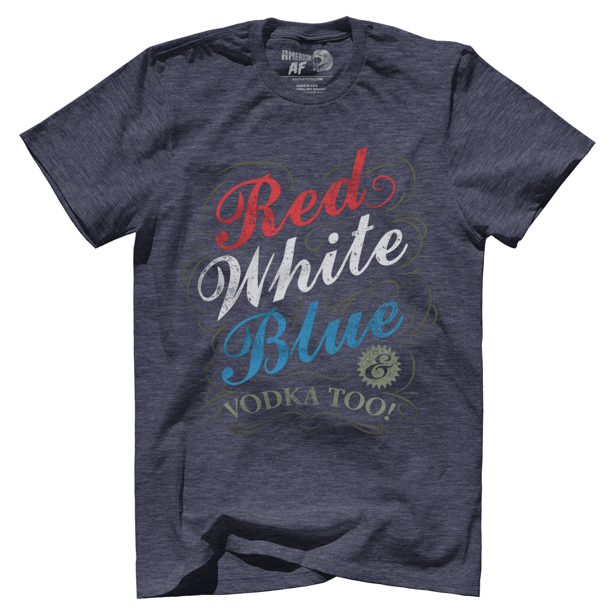 Apparel Premium Mens Triblend Shirt / Vintage Navy / S Red White Blue & Vodka