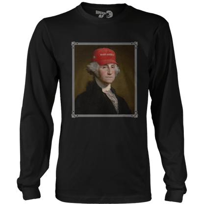 Apparel Mens Long Sleeve / Black / S George Washington - Make America V2