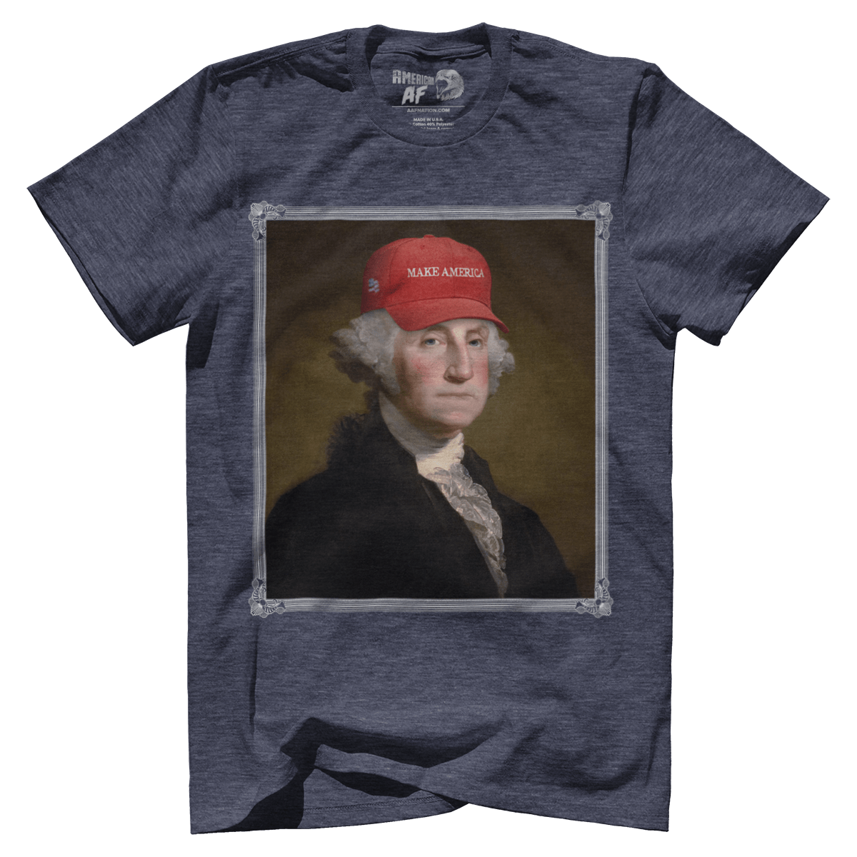 Apparel Premium Mens Triblend Shirt / Vintage Navy / S George Washington - Make America V2