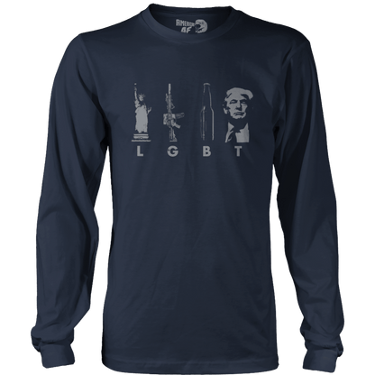 T-shirt Mens Long Sleeve / Midnight Navy / S LGBT(rump)