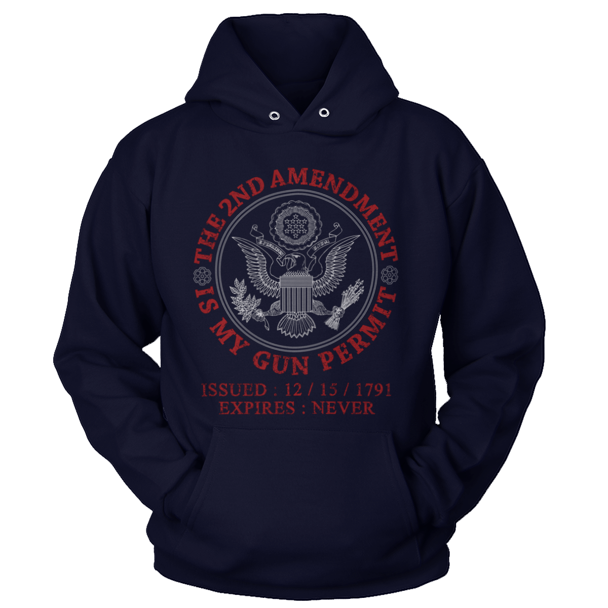 T-shirt Premium Soft Hoodie / True Navy / XS The 2nd Amendment - Gun Permit (Ladies)