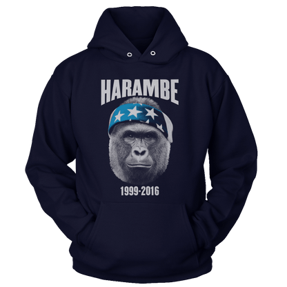 T-shirt Unisex Hoodie / Navy / S Harambe 1999-2016