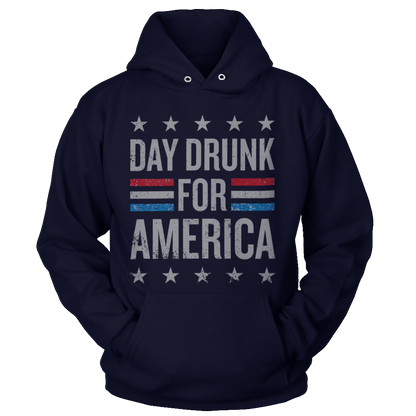 Apparel Unisex Hoodie / Navy / S Day Drunk for America