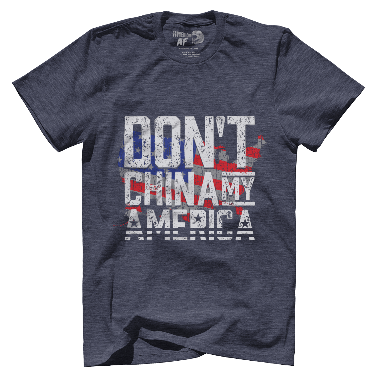 Apparel Premium Mens Triblend Shirt / Vintage Navy / S Don't China America - February 2021 Club AAF Exclusive Design