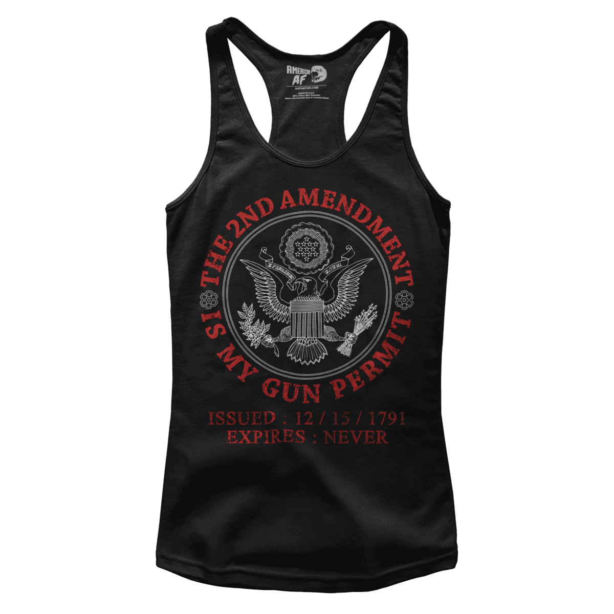 T-shirt Premium Ladies Racerback Tank / Black / XS The 2nd Amendment - Gun Permit (Ladies)