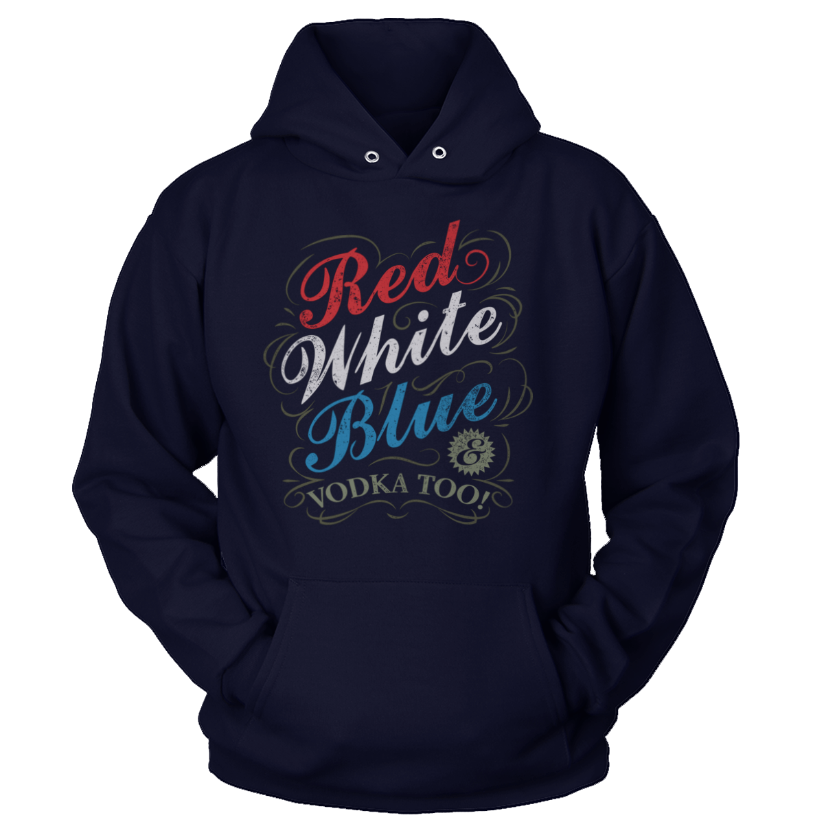 Apparel Premium Soft Hoodie / True Navy / XS Red White Blue & Vodka (Ladies)