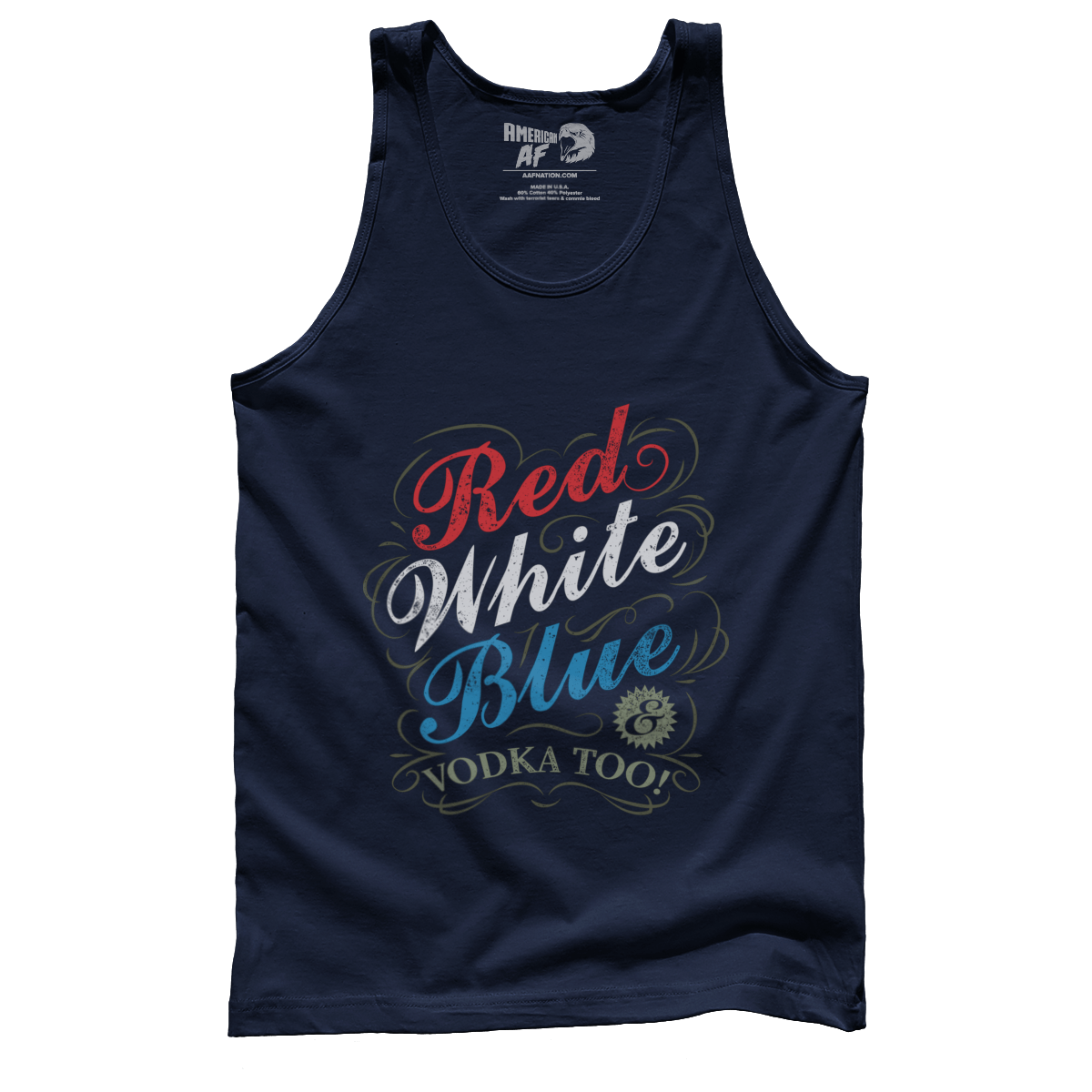 Apparel Premium Mens Tank / Navy / XS Red White Blue & Vodka