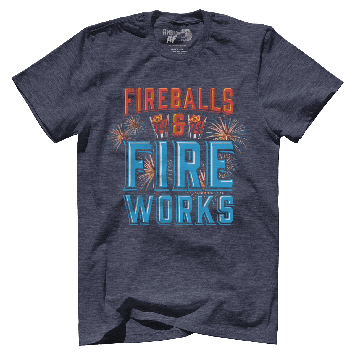 T-shirt Premium Mens Triblend Shirt / Vintage Navy / S Fireballs and Fireworks