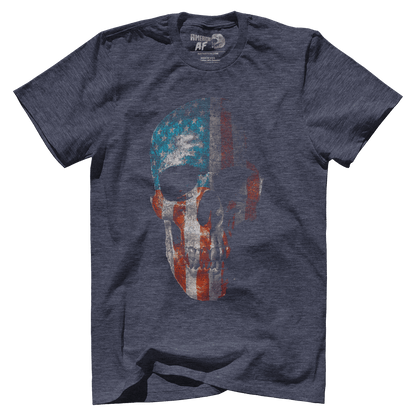 T-shirt Premium Mens Triblend Shirt / Vintage Navy / S Skull Flag