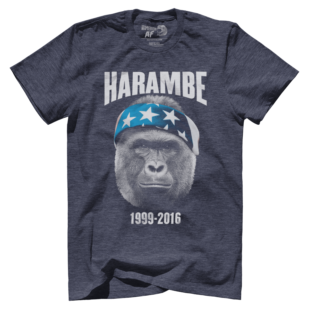 T-shirt Premium Mens Triblend Shirt / Vintage Navy / S Harambe 1999-2016