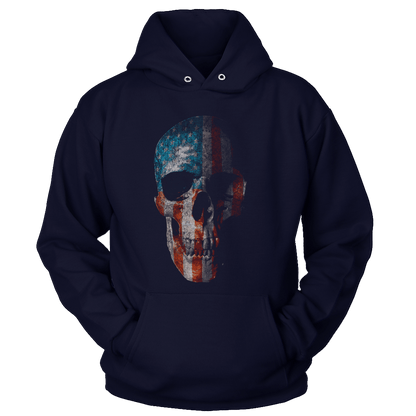 T-shirt Unisex Hoodie / Navy / S Skull Flag