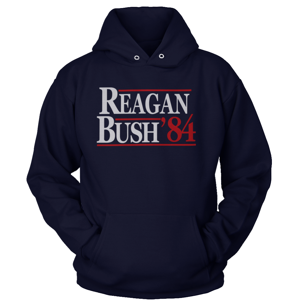 T-shirt Premium Soft Hoodie / True Navy / XS Reagan Bush 1984 (Ladies)