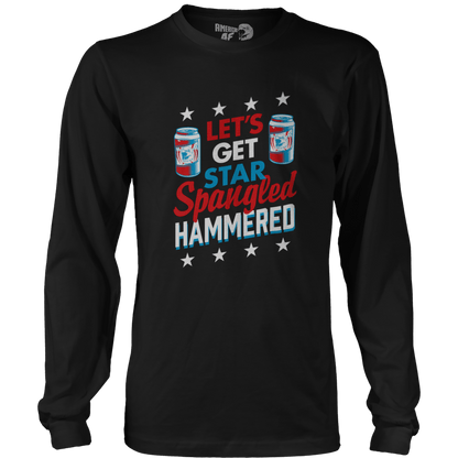 T-shirt Mens Long Sleeve / Black / S Let's Get Star Spangled Hammered