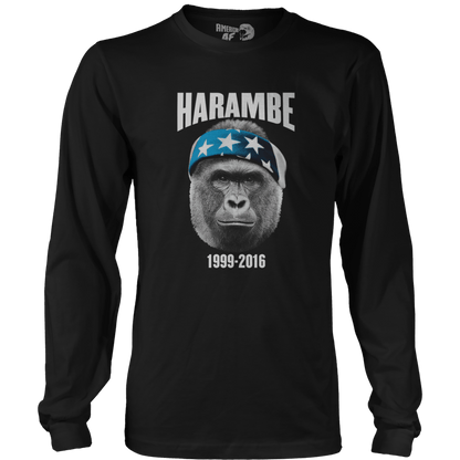 T-shirt Mens Long Sleeve / Black / S Harambe 1999-2016