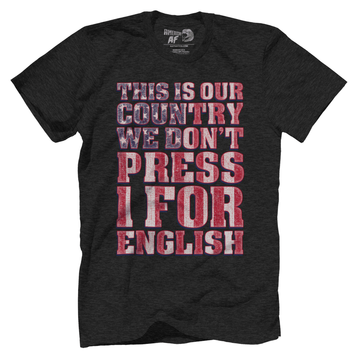 T-shirt Premium Mens Triblend Shirt / Vintage Black / S We Don't Press 1 for English!