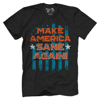 Apparel Premium Mens Triblend Shirt / Vintage Black / S America Sane Again - May 2022 Club AAF Exclusive Design