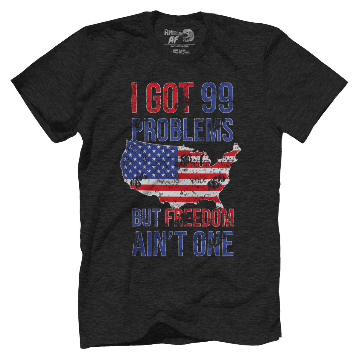 T-shirt Premium Mens Triblend Shirt / Vintage Black / S I Got 99 Problems But Freedom Ain't One