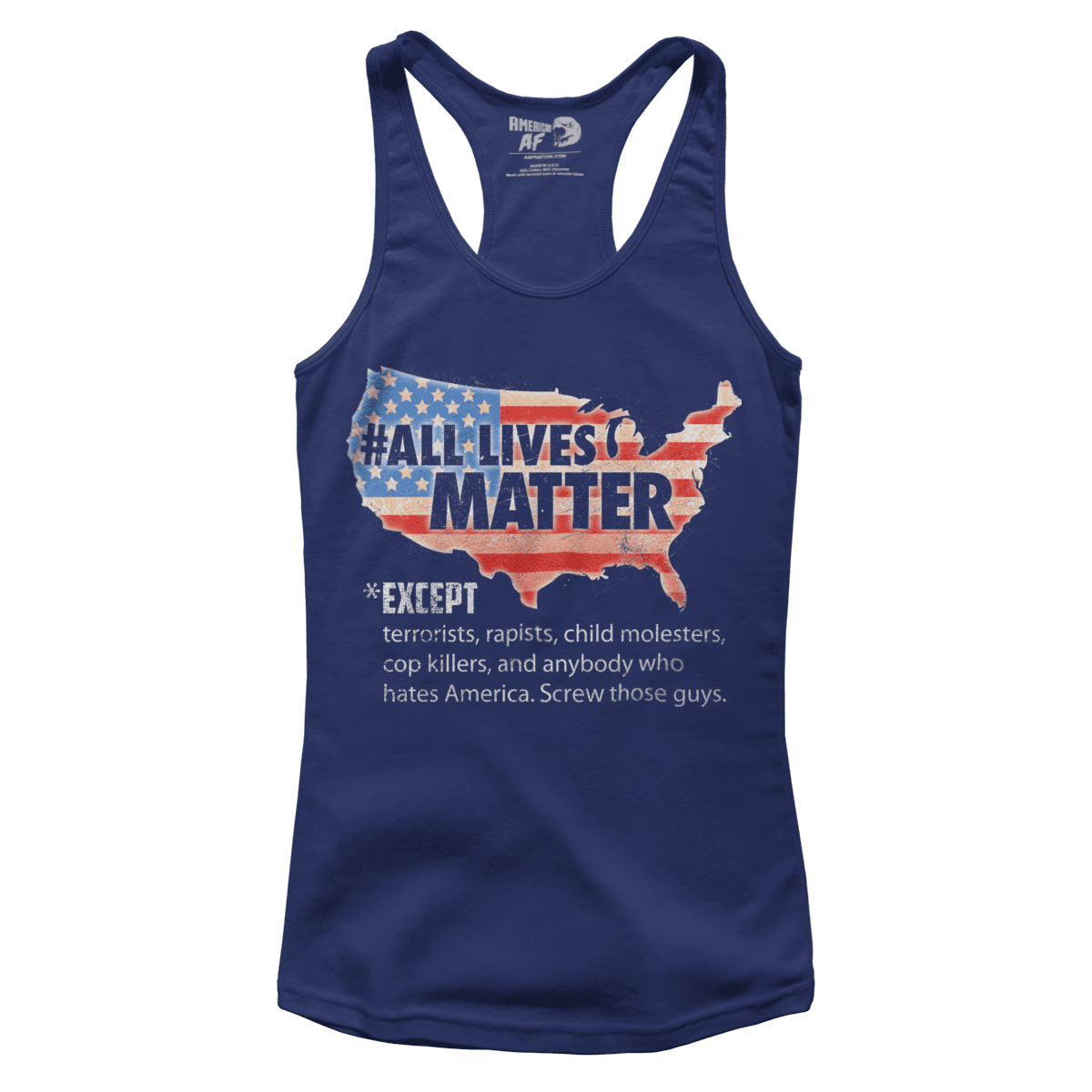 Apparel Premium Ladies Racerback Tank / Midnight Navy / XS All Lives Matter - TAME (Ladies)