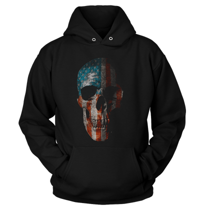 T-shirt Unisex Hoodie / Black / S Skull Flag