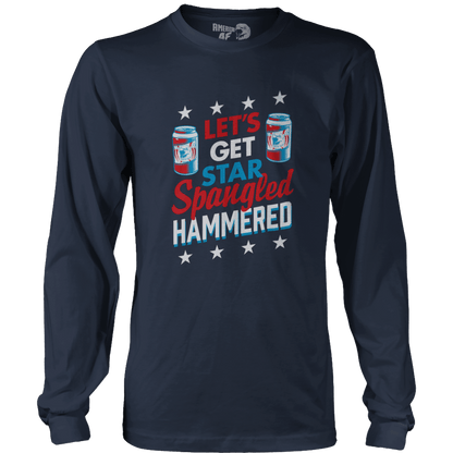 T-shirt Mens Long Sleeve / Midnight Navy / S Let's Get Star Spangled Hammered