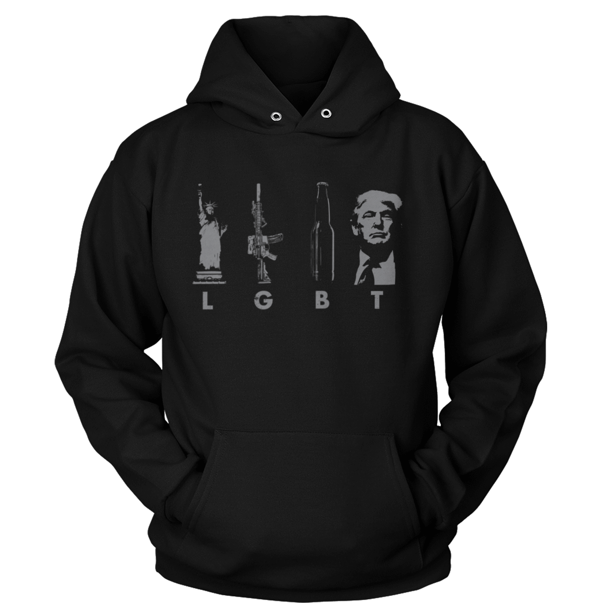 T-shirt Premium Soft Hoodie / Black / XS LGBT(rump) (Ladies)