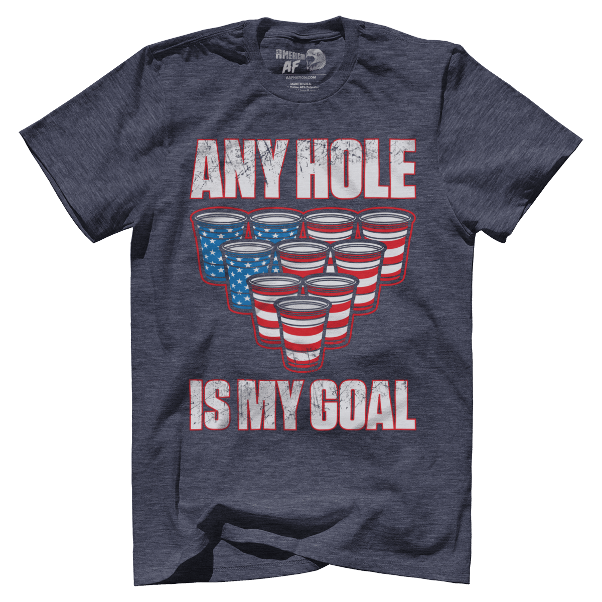 Apparel Premium Mens Triblend Shirt / Vintage Navy / S Any Hole is My Goal