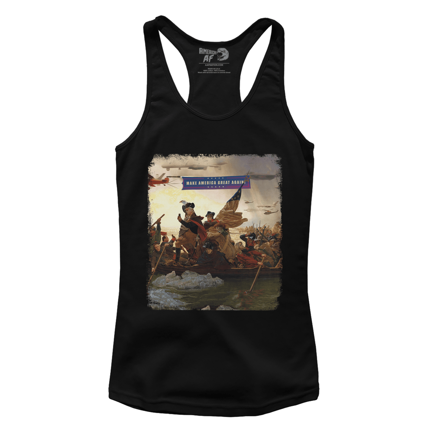 T-shirt Premium Ladies Racerback Tank / Black / XS Trump Crossing Delaware (Ladies)