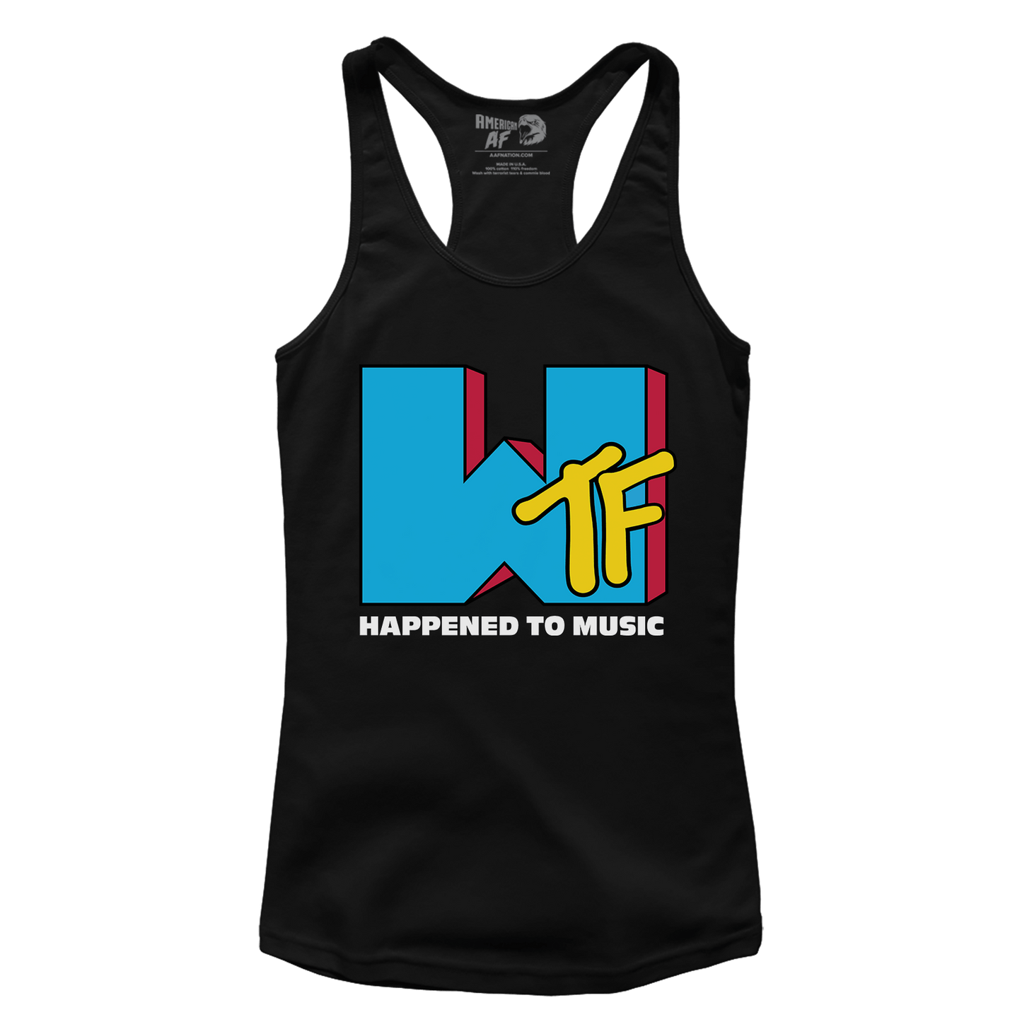 T-shirt Premium Ladies Racerback Tank / Black / XS WTF Happened To Music (Ladies)